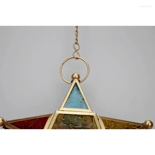 Bandlers porte-étoiles à cinq pointes Starder Style marocain Lanterne en métal en verre suspendu Mazi88888