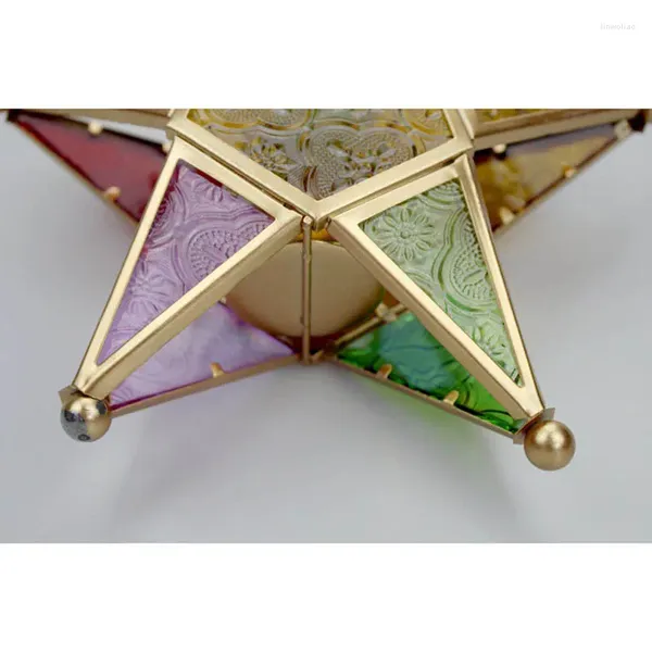 Bandlers porte-étoiles à cinq pointes Starder Style marocain Sanging Glass Metal Lantern S7