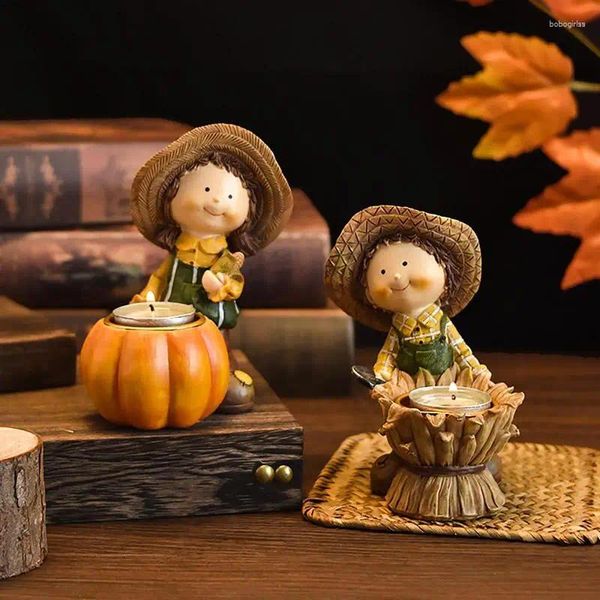 Bandlers pour table Creative Harvest Festival Pumpkin Resin Crafts Pastoral Style Home Bourse Garden Girl Decoration