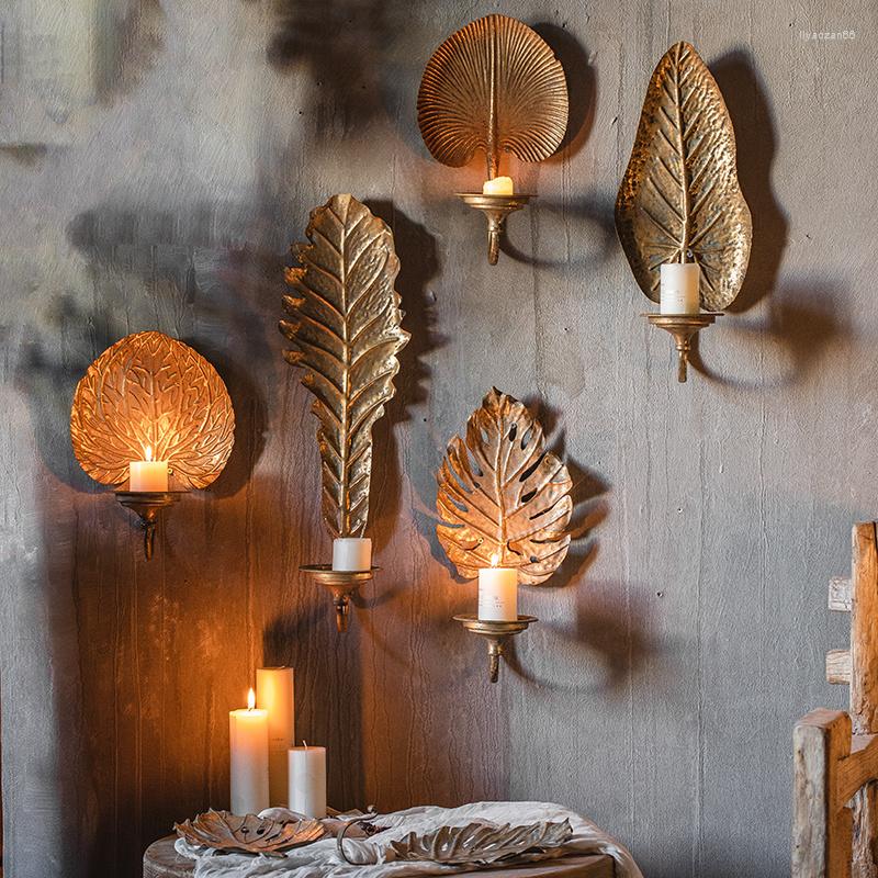 Candle Holders French Wall Hanging Candles & Retro Iron Art Home Decor Western Restaurant Coffee Shop Decorative Accessories
