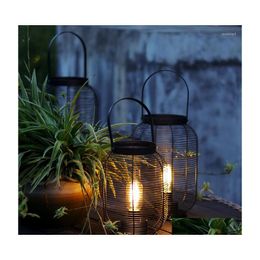 Kaarsenhouders tuin hangende lamp Noordse stijl lantaarn houder unieke esthetische zwarte vela's decorativas home decoratie drop levering dhpyj