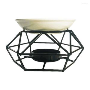 Candle Holders Geometric Ceramic Essential Oil Holder Wax Melt Burner Warmer Melter Fragrance For Home Office Decoration