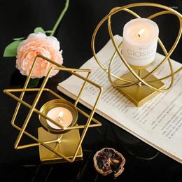 Castiçais titular geométrico moderno liga de metal fio tealight castiçal para festa de casamento aniversário decoração de casa