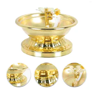 Bougeoirs Ghee porte-lampe chandelier en céramique décoratif en alliage de beurre liquide bouddhisme support Temple