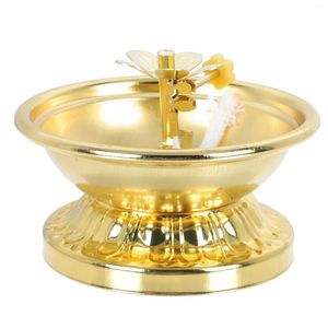 Bougeoirs Ghee porte-lampe exquise huile métal parfumé thé bouddhisme artisanat alliage support bouddha décor Diwali