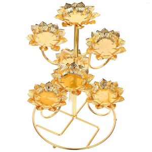 Candlers porte-lampe ghee porte-lampe en métal chandelier stand lotus rack créatif temple bougeur le cadeau