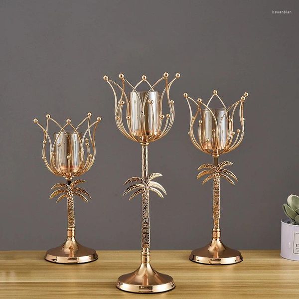 Candlers Giemza Fleu Flower Candlestick Vase Vase Mariage Centres de mariage 1pc TULIP METAL METH TELT PIED CENTER Table Table Table
