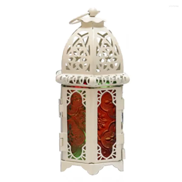 Bougeoirs cadeau Vintage style marocain, lampe lanterne en fer et verre, décoration de la maison, facile à utiliser, installation permettant de gagner de l'espace