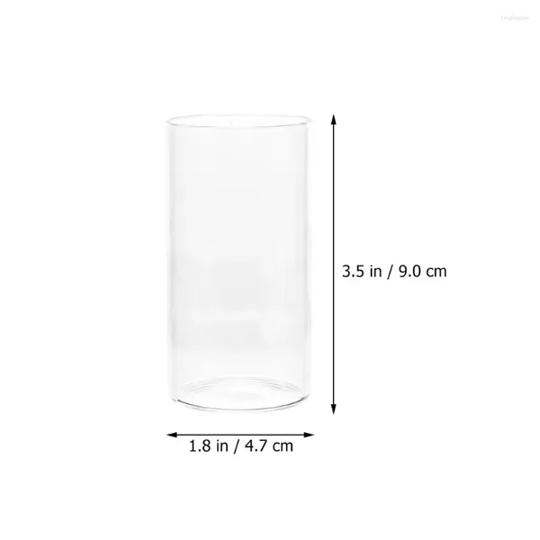 Bougeoirs en verre tasse abat-jour support couvercle cylindrique cylindre transparent pour pilier bougies Tube