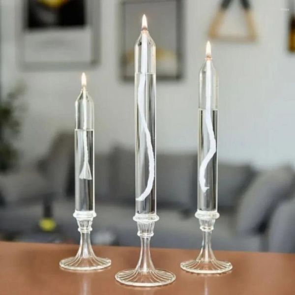 Bougeoirs en verre pour Table à décompression, lampe à huile transparente, pendentif de Style nordique, bougeoir romantique