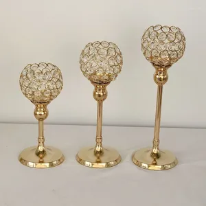 Candlers en verre or de luxe Nordique grand chandelier hanoukkah cristal décoration bougeoir maison
