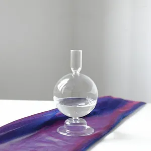 Kandelaars glazen houder voor huisdecor Rustic schattige kleine decoratieve vaas mariage terrarium flessenbloem