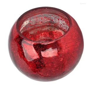 Kaarsenhouder glazen houder Tealight Votief Mooi Decoratief lichtgewicht Red Ice Flower Design Ronde voor slaapkamer