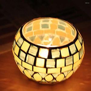 Bandlers Glass Mosaic Table Tab Light Votive Candlestick Jar Halder Decor