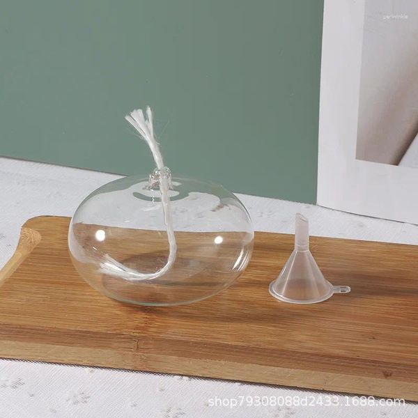 Candillas Lámpara de aceite de vidrio Lintería decorativa de keroseno transparente para decoración de mesa e iluminación de emergencia