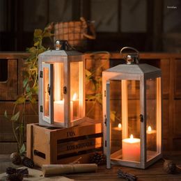Kandelaars glas oude retro houder ontwerper houten lantaars taper bruiloft Noordse Halloween Centro de mesa home accessoires ZP50