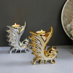 Kandelaars gouden Europese keramische ambachten ornament tafel