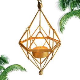 Kandelaars Goud Geometrische Houder Rhonbus Ijzer Theelicht Art Decoratieve Opknoping Stand Accenten Voor Home Decor