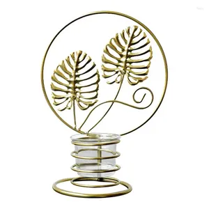 Kandelaars Gold Geometric Votive Stand Holder Home Aesthetica Decor Decor Tafel Middelpunt voor Tealight -kaarsen Decoratief