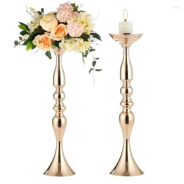 Bougeoirs support de fleurs doré décorations de Table de mariage chandelier en métal pour décor de fête d'anniversaire