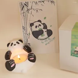 Candlers Gypsum Holder Cartoon mignon Giant Giant Panda Stick Tea Wax Candlestick Decoration