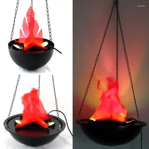 Kaarsenhouders Halloween Electric Brazier Funny Fake Fire Basket Flammen Lampe Holiday Supplies 20 20 cm