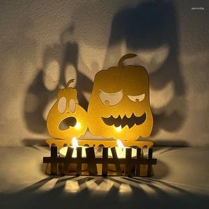 Candlers Halloween Pumpkin Lantern Creative Party Metal Iron Holder Crafts Decoration Table Ornements Home Decor