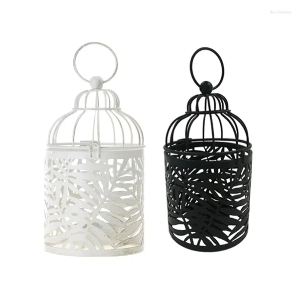 Bougeoirs suspendus en métal Vintage, cage à oiseaux, lanterne décorative, chandelier décoratif pour centre de table, fête de mariage