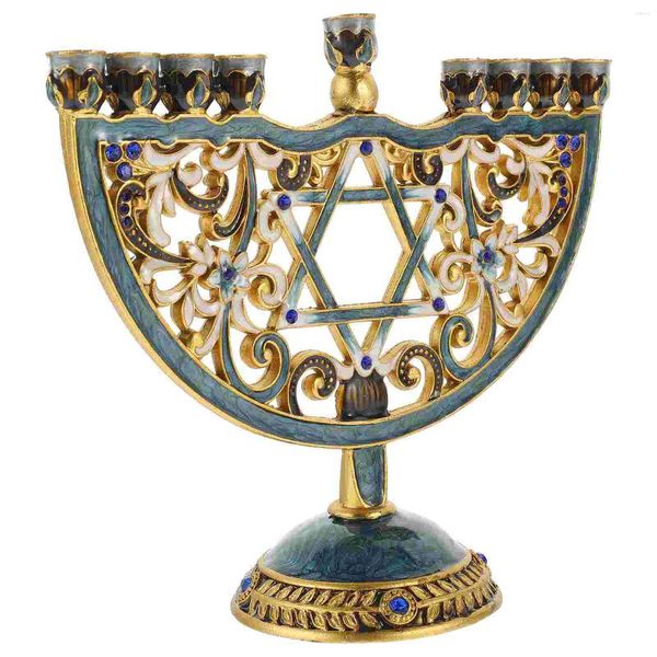 Bougeoirs Hanoukka Décoration Moderne Chandelier Fournitures Menorah Pour Cône Alliage Table Ornement Cérémonie De Mariage Décorations