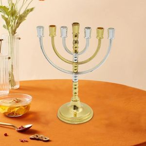 Bougeoirs Hanukkah Menorah Chandelier Antique Conçu Ornement Titulaire