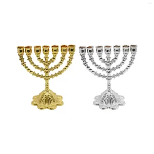 Kandelaars Hanukkah Menorah Metal Holder 7 Branches Candlestick Stand