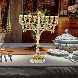 Bougeoirs Hanukkah Menorah Traditionnel Classique Antique Chandelier Stands Pour Table À Manger Décor À La Maison