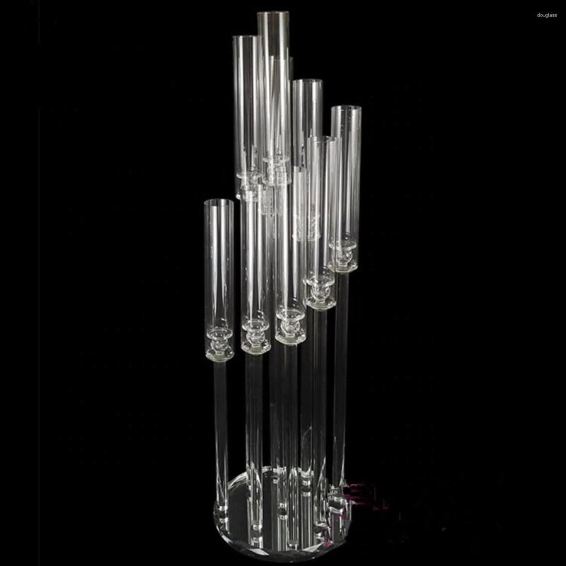 Castiçais de alta qualidade, candelabros transparentes, conjunto de peças centrais de mesa de casamentos AB0128