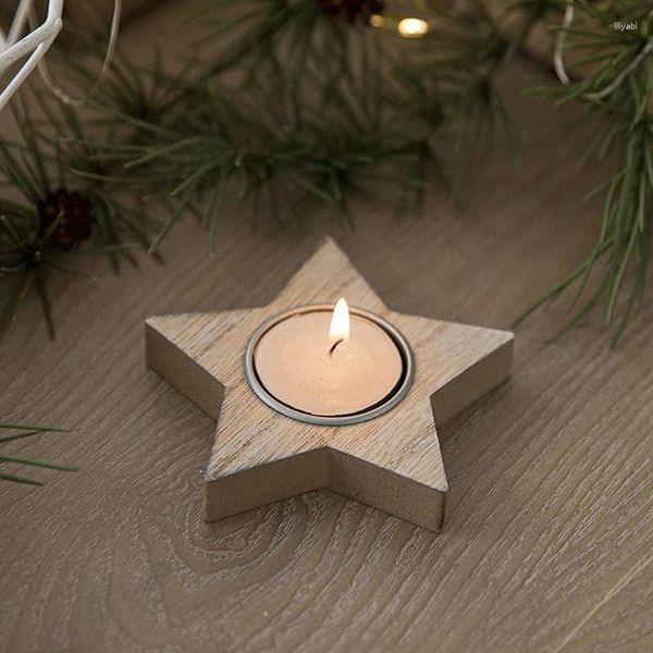 Soportes de velas de alta calidad Candelen Candele Snowlake Star Shape Tree Tree Tree Remantic Retro