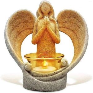 Porte-traits de bougeoirs Angel Figurines Craft Resin Sympathie Cadeau à la mémoire de la décoration de la maison de la statue