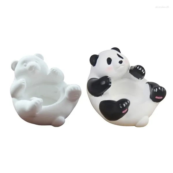 Portacandele Portacandele Supporto per tealight Decorazione artigianale in gesso Decorativo per desktop Decor Lampadario Panda