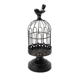 Portavelas Titular de la boda Tarjeta decorativa Tealight Birdcage Metal Holde Regalo Alambre Birdcages Soporte de té Jaula Decoración Centro de mesa Pájaro