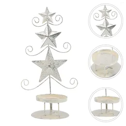 Candlers Holderchristmas Tealight Bandlestick Tree Star Cougies de vacances Coupe décorative Rétro Pièce maîtresse de table centrale