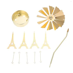 Bougeoirs support pivotant creux lanternes dorées chandelier rotatif décoratif en fer forgé romantique