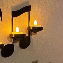 Kandelaars Home Decor Kaarslicht Diner Zwart Muzieknoot Sleutelvorm Licht Display Standhouder Kandelaar Accessoires