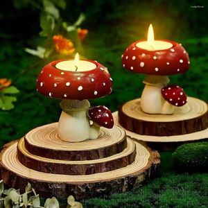 Candlers Home Decor Solder Christmas Gift Mushroom Tea Senced Scente Resin Candlestick pour chambre de salle de bain bureau