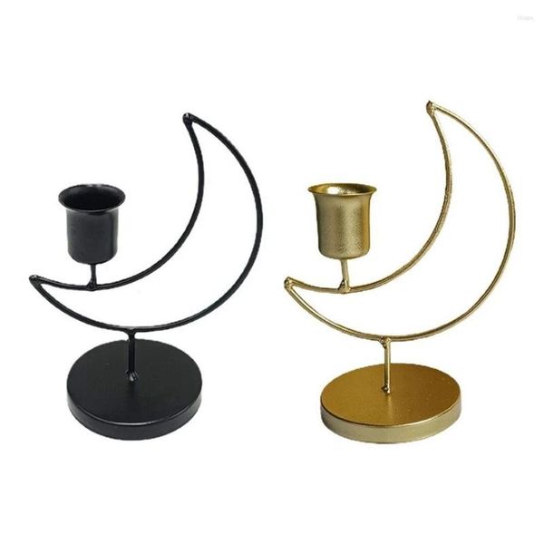 Candelabros para decoración del hogar, diseño único, regalo de boda, cena con velas, soporte para luna, artesanías de Metal, adorno de mesa, candelero