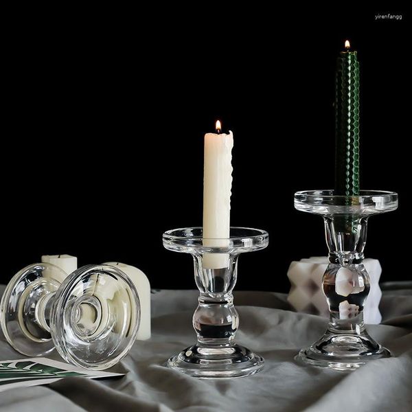 Candelabros decoración del hogar mesa centro de mesa a la luz de las velas cena candelabro de cristal accesorios decoración para sala de estar regalo de boda