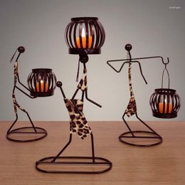 Candlers Home Furnishings Metal Cole Créatif Iron Figure Figure Lantern Dîner Dîner décoration Ornements Gift Artware Gift