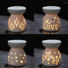 Kandelaars huishouden praktische keramische keramische witte olie brander essentiële oven romantische smelt wax warmer diffuser home decor