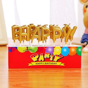 Kandelaars HX5B Happy Birthday Letter Candles Tootpick Cake Cute Kids Party Decoratie