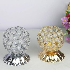 Kandelhouders Imuwen Crystal Silver /Gold Candlestick Lantern Wedding Centerpieces Table Stand voor thuisfeestdecoratie