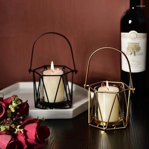 Bandlers INS Metal Geometric Gold Holder Ornement Stand Bandlelight Stand Dinner Table Decor Christmas Wedding Party Candlestick