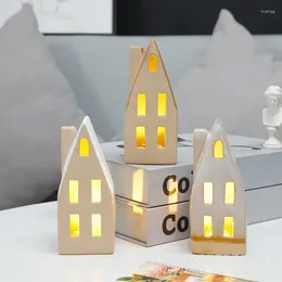 Bougeoirs Ins Céramique Scandinave Petite Maison Créative LED Lustre Europe Et Les États-Unis Vacances Veilleuse Décoration