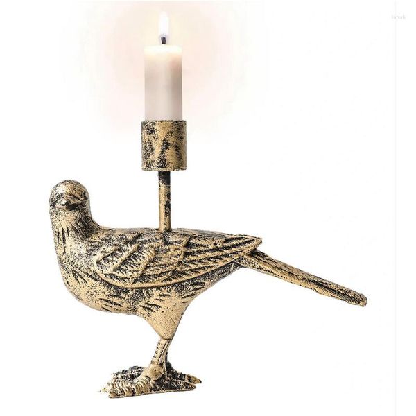 Candelabros de arte del hierro, candelabro de pájaro Retro, adornos decorativos, soporte de mesa de estilo nórdico para el hogar, centro de mesa de boda, manualidades